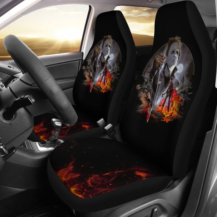 Horror Movie Car Seat Covers | Michael Myers Scary Moon Night Seat Covers