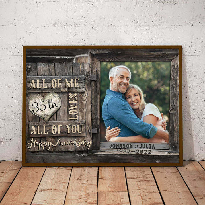 Wedding Anniversary 35th Husband and Wife Wall Art for Anniversary Canvas