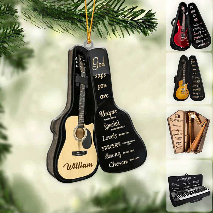 Personalized Musical Instrument With Bag God Says You Are - Christmas Ornament for Music Lovers