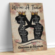 We Are A Team King & Queen Custom Couple Name Anniversary Wall Art Canvas, Bedroom Decor