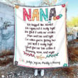 Personalized Nana Blanket Font Art, We Hugged this Blanket for Grandma, Mother Fleece & Woven Blanket
