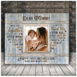 New Mom Gift, First Mother's Day Gift, Mothers Day Canvas for New Born Mother, Custom Mom and Baby