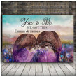 Colorful Otters Couple, Otters Canvas for Husband and Wife, You and Me We got this Wall Art Otters Lovers