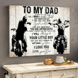 Personalized Motorcycle Father's Day Canvas, Gift from Son Biker Dad Living Room Wall Art