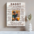 Custom Photo Father's day Canvas, Unique Gift for Dad, Thank You For Being My Daddy Wall Art for Him