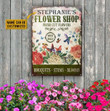 Customized Flowers Shop, Market Fresh Sign, Custom Owner Name Vintage Metal Sign