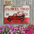 Customized Flowers Shop, Market Fresh Sign, Custom Owner Name Vintage Metal Sign