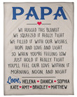 Fathers Day Gift for Grandpa, Papa Blanket, Father's Day Sherpa Blanket, We hug this lovely Blanket