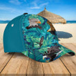 Eagle Lovers Gift Hawaiian Summer Hat, Eagle Aloha Flowers Pattern Baseball Cap for Dad