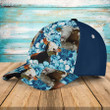 Simmental Blue Hibiscus Flowers Hawaiian Summer Hats, Simmental Cap
