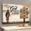 Customized Jesus Canvas Mountain Background, Those Who Walk With God Always Reach Their Destination Jesus Canvas Prints