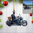 Custom Photo Biker Acrylic Ornament for Biker Lovers, Christmas Biker Ornament for Him, Her