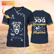 Grooming Apparei Am Dog Groomer Personalized Name 3D Tshirt Pet Grooming Salon Uniform