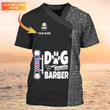 Custom Paw Dog Groomer T Shirt Dog Barber Black Shirt Pet Groomer Uniform