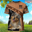 Custom 3D All Over Printed Australian Shepherd On T Shirt, Shirt For Dog Lover, Shirt With Dog