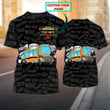 Funny School Bus Shirt, 3D All Over Print School Bus Tshirt For Student And Pupil