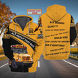 Custom 3D School Bus Driver Hoodie, All About That Bus Zip Up Hoodie Men Women