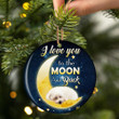 Maltese I Love You To The Moon And Back Ceramic Ornament
