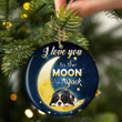 Cavalier King Charles Spaniel I Love You To The Moon And Back Ceramic Ornament