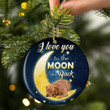 Red Labrador Retriever I Love You To The Moon And Back Ceramic Ornament