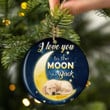 Labrador Retriever I Love You To The Moon And Back Ceramic Ornament
