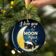 Border Collie I Love You To The Moon And Back Ceramic Ornament