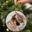 German Shepherd With God Ceramic Ornament Dog Christmas Ornament