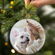French Bulldog 02 With God Ceramic Ornament Dog Christmas Ornament