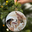Australian Shepherd With God Ceramic Ornament Dog Christmas Ornament