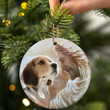 Beagle With God Ceramic Ornament Dog Christmas Ornament