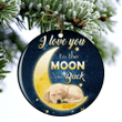 Labrador Retriever I Love You To The Moon And Back Ceramic Ornament