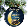 Honey Badger I Love You To The Moon And Back Ceramic Ornament