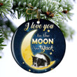 Border Collie I Love You To The Moon And Back Ceramic Ornament