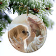 Pekingese With God Ceramic Ornament Dog Christmas Ornament