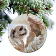 Shih Tzu With God Ceramic Ornament Dog Christmas Ornament