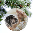 Labradoodle With God Ceramic Ornament Dog Christmas Ornament
