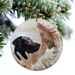 Black Labrador Retriever With God Ceramic Ornament Dog Christmas Ornament