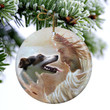 Jack Russell Terrier With God Ceramic Ornament Dog Christmas Ornament