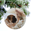 Boxer With God Ceramic Ornament Dog Christmas Ornament