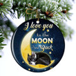 Boston Terrier I Love You To The Moon And Back Ceramic Ornament