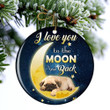 Pug I Love You To The Moon And Back Ceramic Ornament
