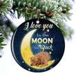 Red Labrador Retriever I Love You To The Moon And Back Ceramic Ornament