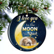 Shih Tzu I Love You To The Moon And Back Ceramic Ornament