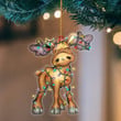 Moose Christmas Light Flat Acrylic Hanging Ornament Animals Shaped