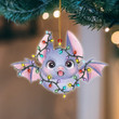Bat Christmas Light Flat Acrylic Hanging Ornament Animals Shaped