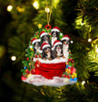Bernese Mountain Dogs In A Gift Bag Christmas Ornament Flat Acrylic Dog Ornament