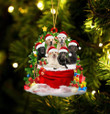 Labrador Dogs In A Gift Bag Christmas Ornament Flat Acrylic Dog Ornament