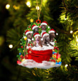 Pit Bull Dogs In A Gift Bag Christmas Ornament Flat Acrylic Dog Ornament