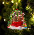 Irish Setter Dogs In A Gift Bag Christmas Ornament Flat Acrylic Dog Ornament