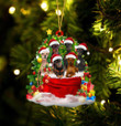 Miniature Pinscher Dogs In A Gift Bag Christmas Ornament Flat Acrylic Dog Ornament